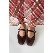 Straswans Berny  Kadın  Kemer  Detay  Kadife  Babet Kahve