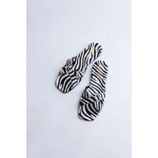 Straswans Platte  Kadın  Günlük Kumaş Terlik Zebra