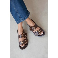 Straswans Forster  Kadın  Toka  Detay  Günlük  Konfor Terlik Kahve