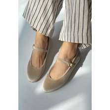 Straswans Hollie   Kadın  Kemer  Detay  Kadife  Babet Vizon