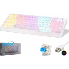 Hadron G500XW Mekanik Gaming Klavye Blue Switch Rgb Aydınlatmalı 104 Tuş - Beyaz - 1 Adet