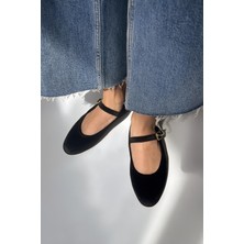 Straswans Hollie   Kadın  Kemer  Detay  Kadife  Babet Siyah