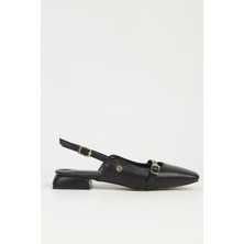 Benetton Pierre Cardin Kadın Siyah Cilt Babet PC-55791