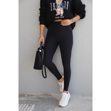 Purple By Banu Siyah Bel Detay Tayt