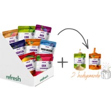 Refresh Chips Freeze Drıed Tanışma Seti 8'li, +2 sağlıklı meyve tozu hediyeli