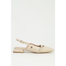 Benetton Pierre Cardin Kadın Bej Cilt Babet PC-55791