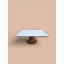 Doğal Mermer 20X20 cm Darbuka Ayak Kek Standı, Sunum Standı, Pasta Stant Sunumluk