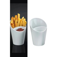Binbirreyon Sosluklu Sunum Kasesi Patates Garnitür Atıştırmalık Kasesi Porselen 15CM (1 Adet) RA529