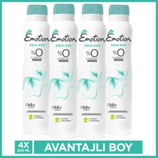 Emotion Aqua Kiss Kadın Alüminyumsuz Vegan Deodorant 4X200 ml