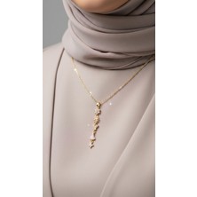 TrendyX Çiçekli Yapraklı Zirkon Taşlı Y Kolye
