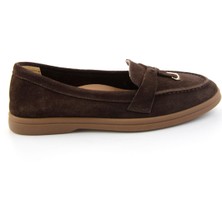 Bambi Kahve Hakiki Deri Kadın Loafer Ayakkabı K01045035802