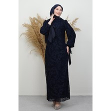 Beliz Tesettür Elbise Lacivert