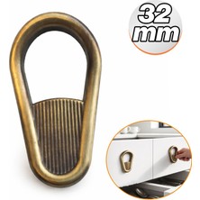 Badem10 Kraf Antik Sarı Çekmece Kulp 32 mm Modern Şık Tasarım Mobilya Dolap Çekmece Kulpu