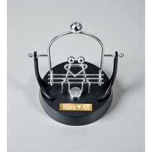 Hediye Fikri Kişiye Özel Masa Üstü Newton Denge Topu Metal Heykel Çift Salıncak Modeli Dekoratif Balans Sürekli Sarkaç Pilli