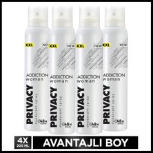 Privacy Addiction Woman Kadın Alüminyumsuz Vegan Deodorant 4X200 ml