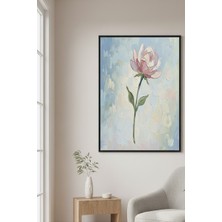 Safir Design Pastel Tonlarda Modern Soyut Çiçek Figürlü Çerçeveli Tablo