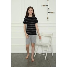 Beruflic Kız Çocuk Penye Şortlu Pijama Takım Siyah