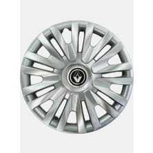 Yk Renault Clio / Symbol / Taliant / Megane Uyumlu 15 Inç Jant Kapağı 4'lü Takım Amblem Hediyeli