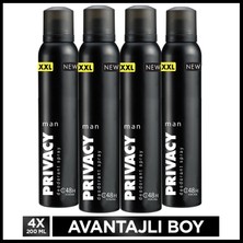 Privacy Man Erkek Deodorant 4X200 ml