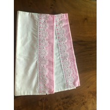 Mor Tırtıl El Işi Dantel Işlemeli 2 Adet Yastık Kılıfı Çeyizlik Hediyelik