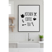 Safir Design Modern Mutfak Sanatı,kitchen Coffee Tea Yazılı Çerçeveli Tablo
