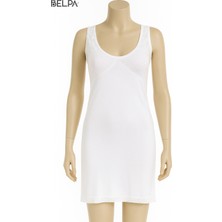 Belpa Ceylanoğlu Kadın Penye Kombinezon %100 Pamuk Beyaz Renkli Uzun Model Konforlu Kullanım