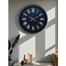 Mey İthalat Mey Ithalat® Luxury Black 40 cm Metal Duvar Saati