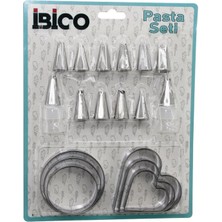 Shopwave 20PCS Pasta Süsleme Uç Seti= 12-Metal Kurabiye Kalıp Metal=3-Kalp - 3-Yuvarlak 2-Uç Tutucu Pls.adaptör (5047)