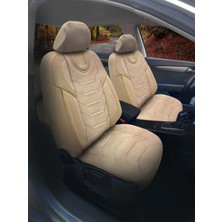 Konforum Oto Koltuk Kılıfı Galaxy Serie Keten Kumaş Ön Ve Arka Set Bej