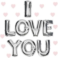 Mey İthalat Mey Ithalat® I Love You Folyo Balon Gümüş Renk 35 cm