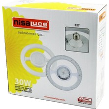 Shopwave Nisaluce EAMP-059/KB  Mika Kristal Plastik Cam   Simit Model  LED Ampul  30W   E27   BEYAZ=6500K   2700 Lumen (5047)