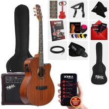 Midex Phx Pro-Amp Amfili Yüksek Kaliteli Masif Elektro Akustik Gitar Seti