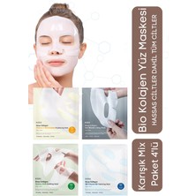 Norino Bio Deep Kolajen Şeffaf Yüz Maskesi Seti - Kore Güzelliği, Parlaklık ve Nemlendirme 4’lü