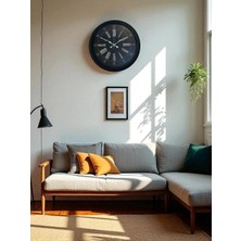 Mey İthalat Mey Ithalat® Black Noble 40 cm Metal Modern Duvar Saati