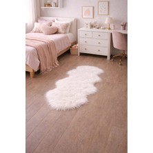 Saymine Kuzu Post Peluş Premium Yumuşak Tüylü Halı - Beyaz