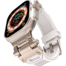Maks Technology Watch Ultra 49MM Mkst KRD-108 Metal Başlıklı Silikon Kordon-Starlight