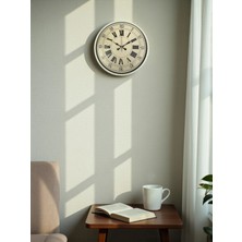 Mey İthalat Mey Ithalat® 36 cm Krem Retro Tasarım Duvar Saati
