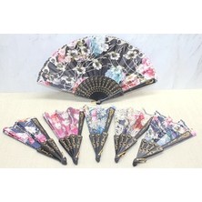 Norino Plastik Çiçek Desenli Yelpaze