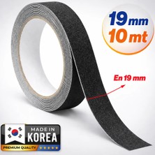 Badem10 (PREMİUM) Yapışkanlı Yer Zemin Merdiven Zemin Kaydırmaz Bant (19 MM X 10 METRE) Kaymaz Bandı Siyah