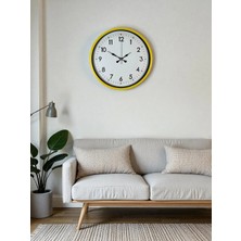 Mey İthalat Mey Ithalat® 36 cm Sarı Dekoratif Duvar Saati