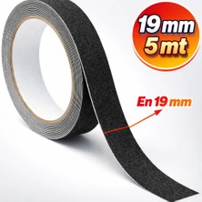 Badem10 (PREMİUM) Yapışkanlı Yer Zemin Merdiven Zemin Kaydırmaz Bant (19 MM X 5 METRE) Kaymaz Bandı Siyah