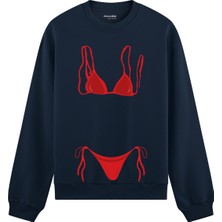 The Lucid Lab Red Bikini Oversize Sweatshirt - Lacivert