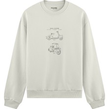 The Lucid Lab Vespa Oversize Sweatshirt - Beyaz