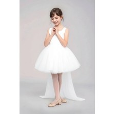 Ricalena Kız Çocuk Abiye Elbise Tül Detaylı Mezuniyet Balo Düğün Elbisesi