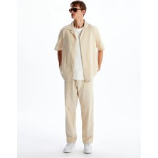 LC Waikiki Bej Rahat Kalıp Keten Karışımlı Erkek Pantolon