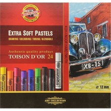 Koh-i-Noor Koh-İ Noor Toison D'Or 24'lü Extra Soft Pastel Boyalar 12mm Çapı ile Renkli Sanat Çalışmaları İçin