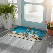 Esnature Deniz Kumsal Deniz Yıldızlı Mavi Kapı Önü Paspası 45X70 cm