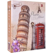 Nobbystar 10 x 15 cm Renkli Pisa Kulesi Desenli Fotoğraf Albümü 200'lü Sert Karton Çerçeve