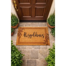 Alveta Sarmaşık Desenli Hoşgeldiniz Yazılı Iç ve Dış Kapı Önü Paspası 45X70 cm