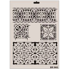 Butik Mey Ithalat® Rich Dantel Seri DN-905 Stencil 35X25 cm